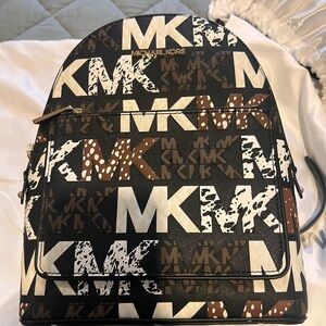 Michael Kors Black and Brown Backpack